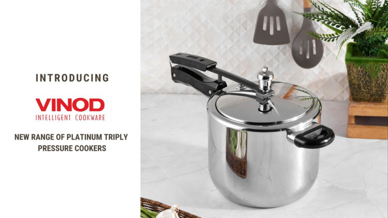 Experience advanced cooking with Vinod Cookware’s new platinum triply pressure cookers