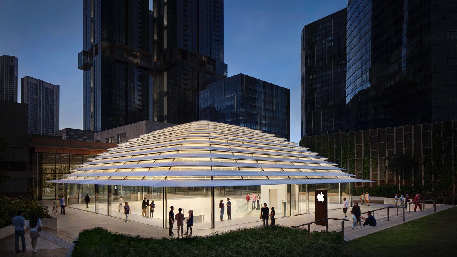 Apple’s new store in Malaysia features stainless steel in its interiors, 